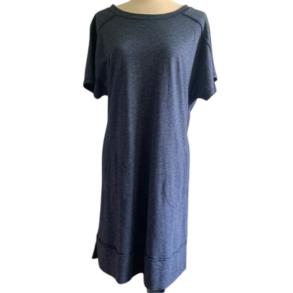 Chico's Lagenlook Casual Dress 2 Cotton Blend Pockets Minimalist Coastal Preppy